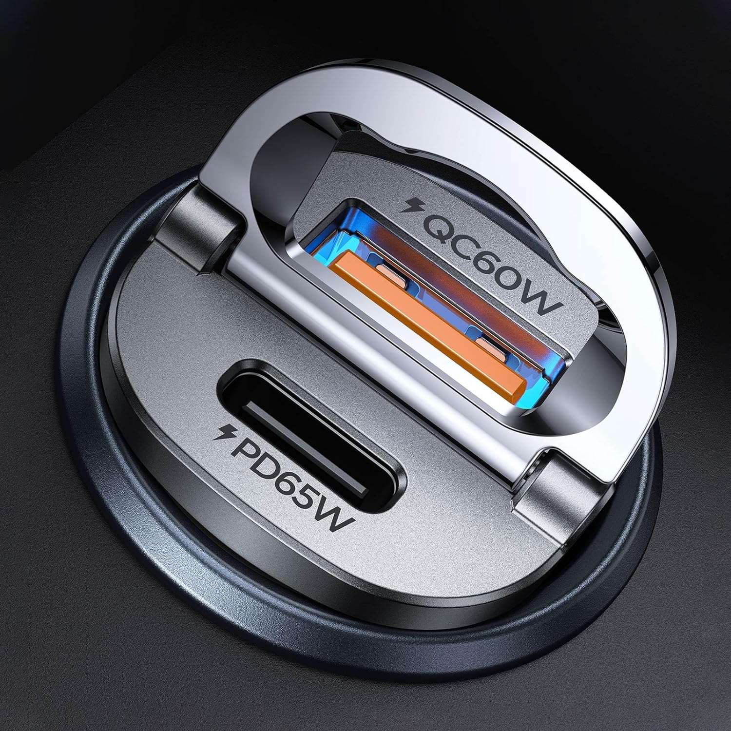 125W USB C Car Charger Fast Charging,[Mini Metal] PD65W & QC60W Cigarette Lighter USB C Charger,Dual Port Car Phone Charger for iPhone 15 14 Pro Max Plus iPad Samsung S24 S23 S22 MacBook - Haassue