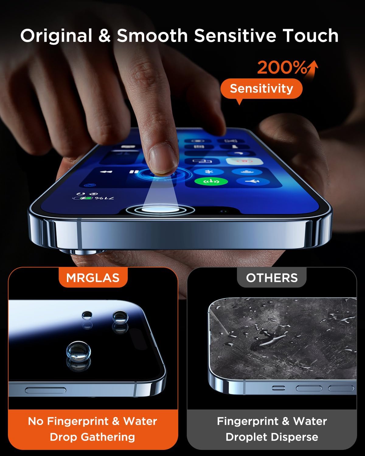 MRGLAS 3-Pack [Zero Bubble] Screen Protector Compatible iPhone 13 Pro Max/14 Plus 6.7'' [Auto Install Cabin][10X Military Protection] 13 Pro Max/14 Plus Full Coverage HD Diamonds Hard Tempered Glass - Haassue